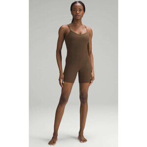LULULEMON Ribbed Contoured Unitard 6" in Java Neutral Athleisure - Size US 6